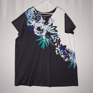 Swimsuits For All 28 Women Short Sleeve Vneck Floral Rashguard Beach Swim Shirt‎